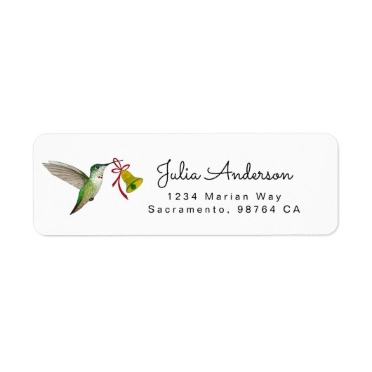 Anna's Hummingbird return address Label ラベル (正面)