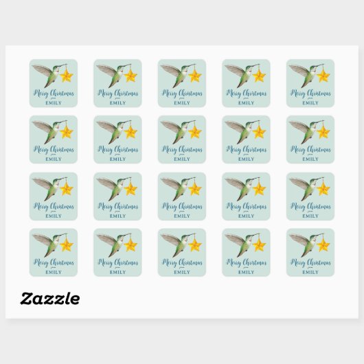 Anna's Hummingbird Square Sticker スクエアシール (シート)