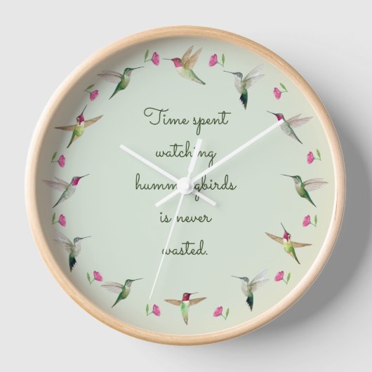 Anna's Hummingbirds 壁時計 (正面)