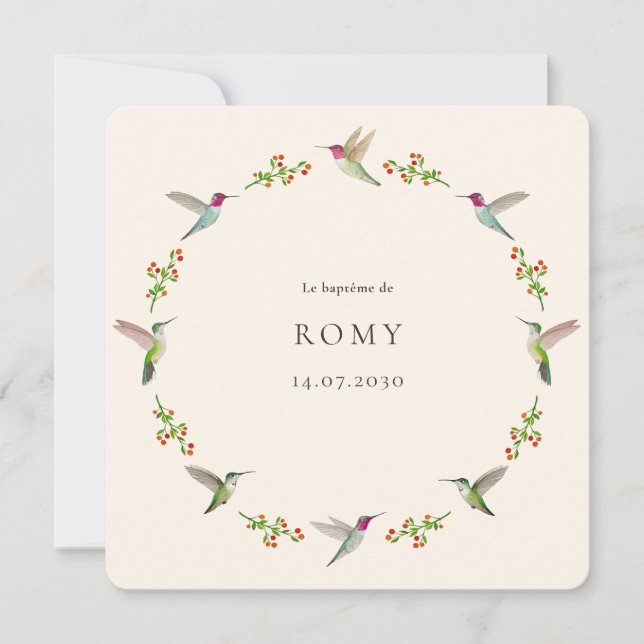 Anna's Hummingbirds Baptism with Baby Photo (正面)