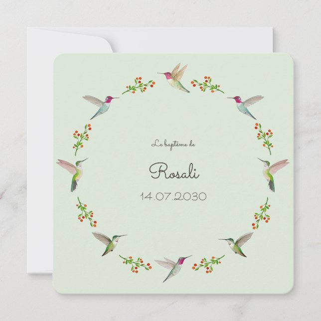 Anna's Hummingbirds Baptism with Baby Photo (正面)