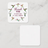 Anna's Hummingbirds Thank You Business Cards スクエア名刺 (正面/裏面)