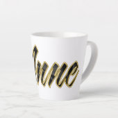 Anne black gold Lettering Latte Tasse カフェラテマグ (右アングル)
