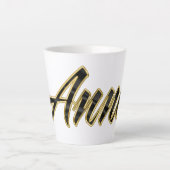 Anne black gold Lettering Latte Tasse カフェラテマグ (正面)