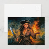 Anne Bonny Legendary Pirate Portrait ポストカード (正面/裏面)