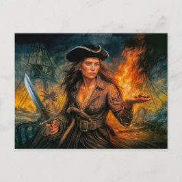 Anne Bonny Legendary Pirate Portrait ポストカード