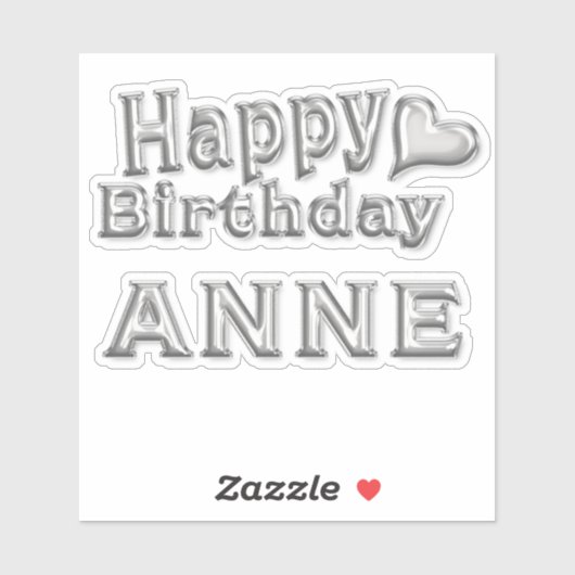 Anne Happy Birthday silver Aufkleber Sticker シール (シート)