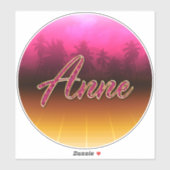 Anne Vorname Name golden pink Aufkleber Sticker シール (シート)