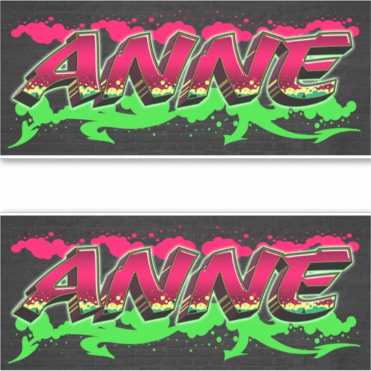 Anne Vorname Name Graffiti Aufkleber Sticker シール (正面)