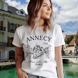 Annecy Canals Art – Retro French Alps Souvenir トライブレンドTシャツ