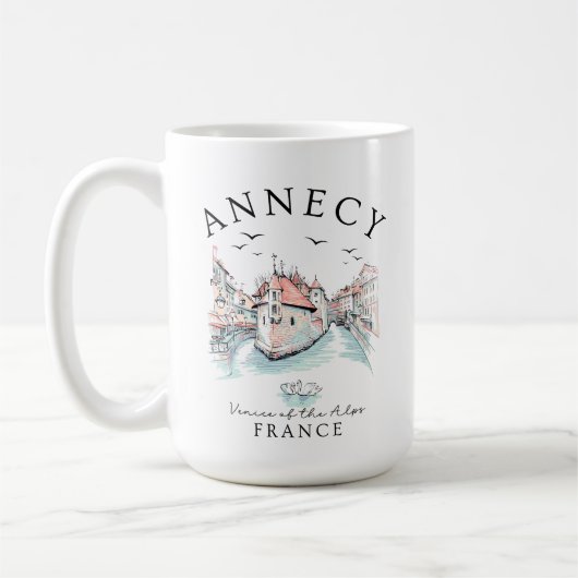 Annecy France – Travel Souvenir コーヒーマグカップ (左)