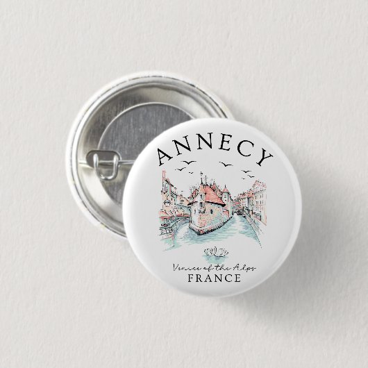 Annecy France – Venice of the Alps 缶バッジ (正面&裏面)