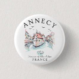 Annecy France – Venice of the Alps 缶バッジ