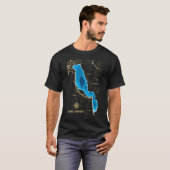 Annecy Lake Map,フランスの自然愛好家へのお土産 Tシャツ (正面フル)