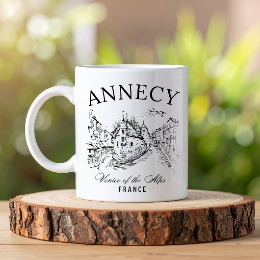 Annecy Travel Aesthetic – Vintage Canal Scene コーヒーマグカップ