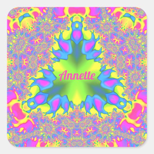 ANNETTE ～シェード黄、緑、ピンク、青～ スクエアシール (正面)