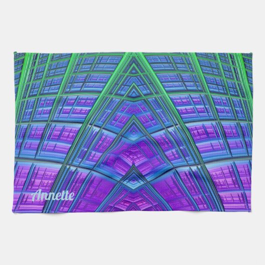 ANNETTE ~パープルグリーンブルー~オリジナル~ キッチンタオル (横)