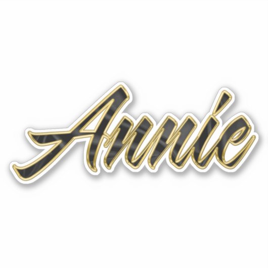 Annie black gold Lettering Aufkleber Sticker シール (正面)