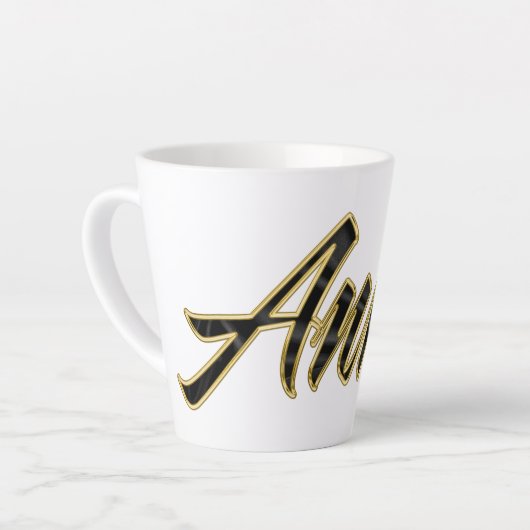Annie black gold Lettering Latte Tasse カフェラテマグ (左アングル)