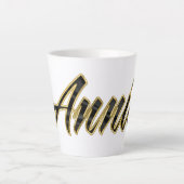 Annie black gold Lettering Latte Tasse カフェラテマグ (正面)