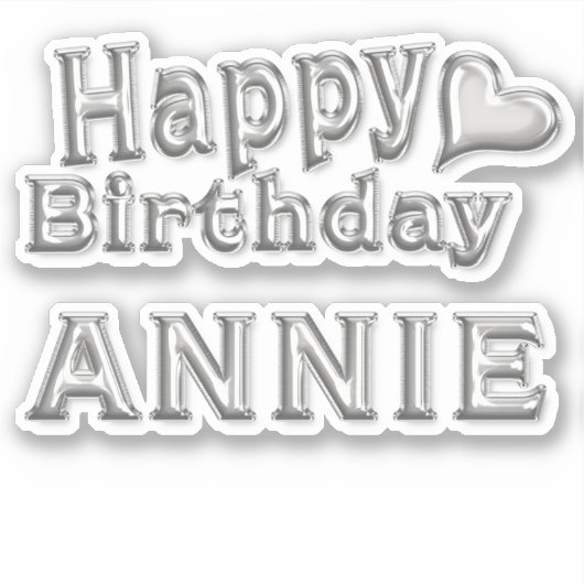 Annie Happy Birthday silver Aufkleber Sticker シール (正面)