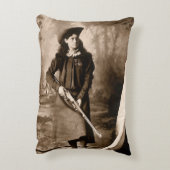 Annie Oakley恋しく思とGun、ヴィンテージ写真ポートレート アクセントクッション (裏面(縦))