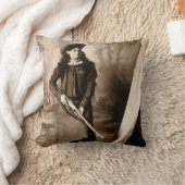 Annie Oakley恋しく思とGun、ヴィンテージ写真ポートレート クッション (ブランケット)