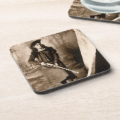 Annie Oakley恋しく思とGun、ヴィンテージ写真ポートレート コースター (左側)