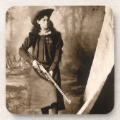 Annie Oakley恋しく思とGun、ヴィンテージ写真ポートレート コースター (正面)