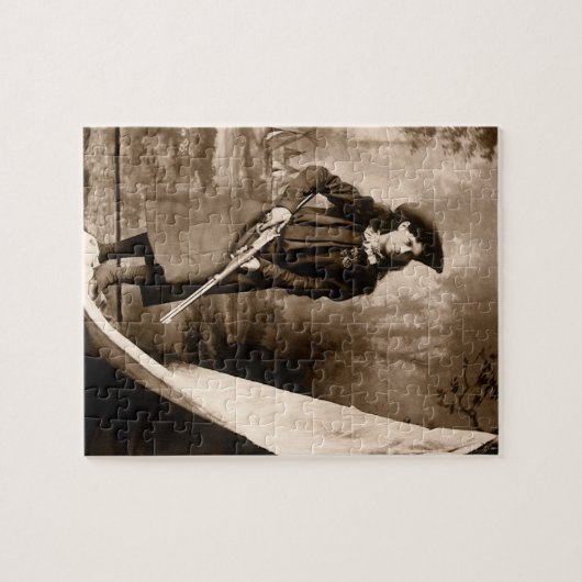 Annie Oakley恋しく思とGun、ヴィンテージ写真ポートレート ジグソーパズル (横)