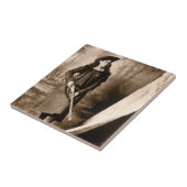 Annie Oakley恋しく思とGun、ヴィンテージ写真ポートレート タイル (側面)