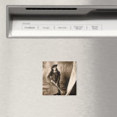 Annie Oakley恋しく思とGun、ヴィンテージ写真ポートレート マグネット (インサイチュ (食洗機))