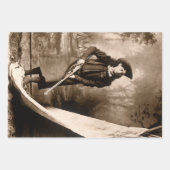 Annie Oakley恋しく思とGun、ヴィンテージ写真ポートレート ラッピングペーパーシート (正面)