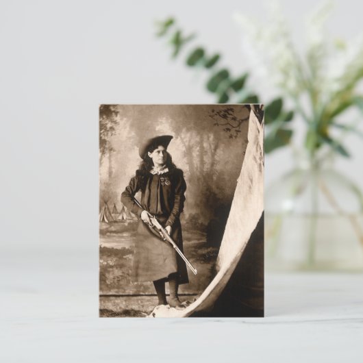 Annie Oakley恋しく思とGun、ヴィンテージ写真ポートレート 招待状 (スタンド正面)