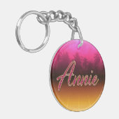 Annie Vorname Name golden pink Schlüsselanhänger キーホルダー (正面左)