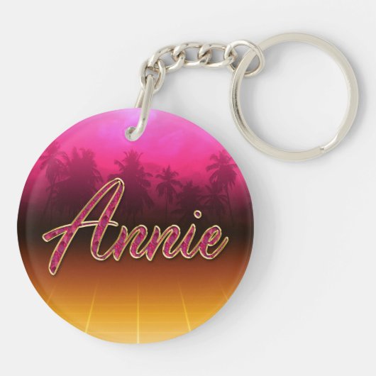 Annie Vorname Name golden pink Schlüsselanhänger キーホルダー (裏面)