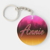 Annie Vorname Name golden pink Schlüsselanhänger キーホルダー (正面)