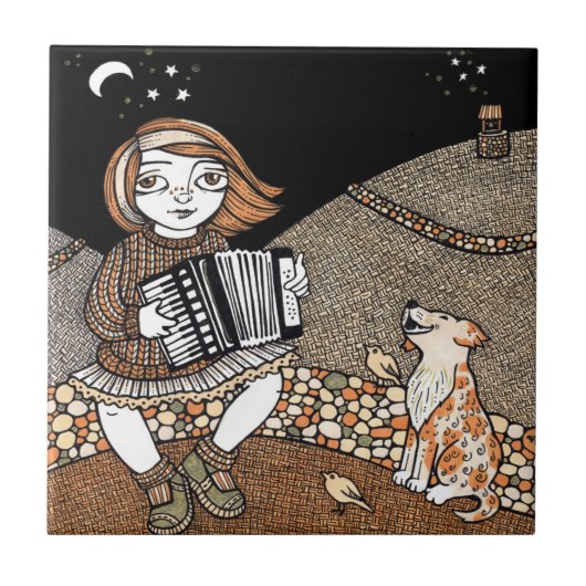 Annies Accordianの装飾的なタイル タイル (正面)