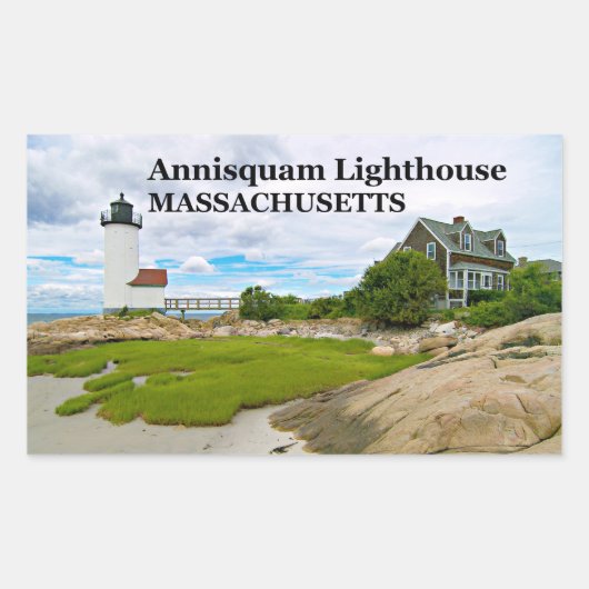 Annisquam Light house, Massachusetts Stickers 長方形シール (正面)