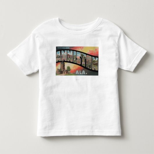 Anniston、アラバマ-大きい手紙場面 トドラーTシャツ (正面)