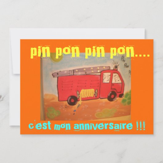 anniversaire  pompiers 招待状 (正面)