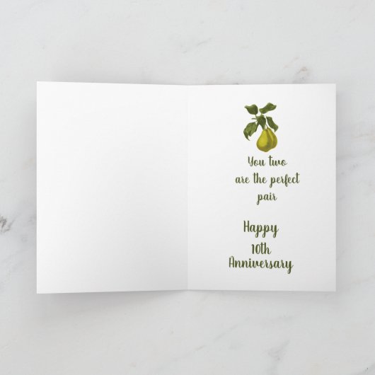 Anniversaryおもしろいfor the Perfect Pair (Pear)カスタムメソッ カード (内部)