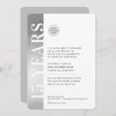 ANNIVERSARYイベントモダンロミニマルゴ銀ブラック 招待状 (正面/裏面)