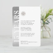 ANNIVERSARYイベントモダンロミニマルゴ銀ブラック 招待状 (スタンド正面)