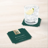 ANNIVERSARYビジネス企業のホワイトグリーン金ゴールド ペーパーコースター (インサイチュ)