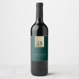 ANNIVERSARYビジネス企業のホワイトグリーン金ゴールド ワインラベル