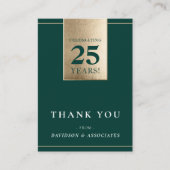 ANNIVERSARYビジネス企業のホワイトグリーン金ゴールド 名刺 (正面)