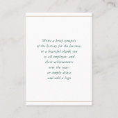 ANNIVERSARYビジネス企業のホワイトグリーン金ゴールド 名刺 (裏面)