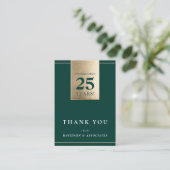 ANNIVERSARYビジネス企業のホワイトグリーン金ゴールド 名刺 (スタンド正面)