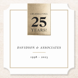 ANNIVERSARYビジネス企業のホワイトブラック金ゴールド ペーパーコースター